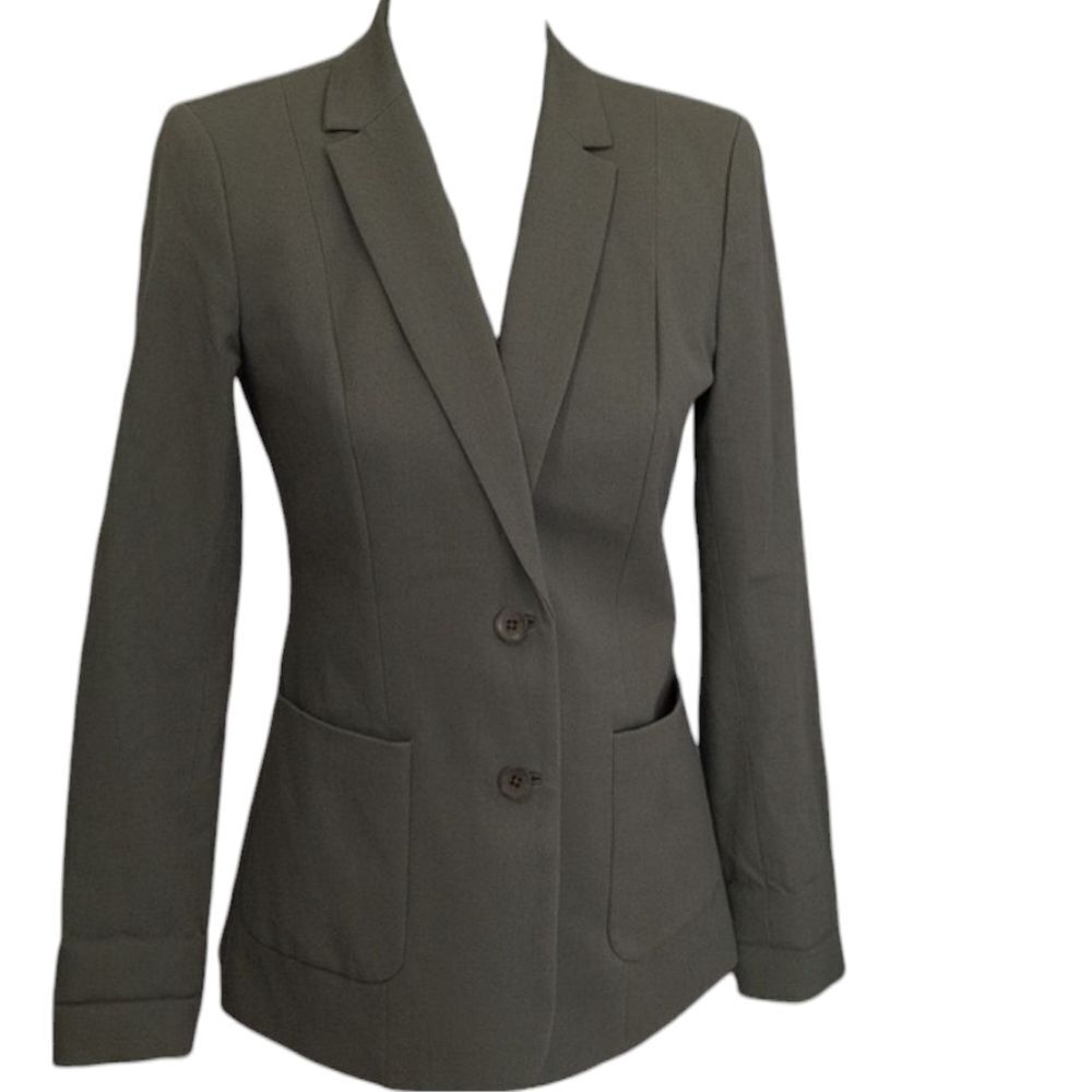 Elie Tahari Taupe Fitted Blazer Two-button Cotton Lined Size 4